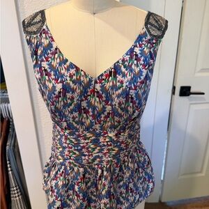 Edme & Esllyte Peplum Silk Blouse